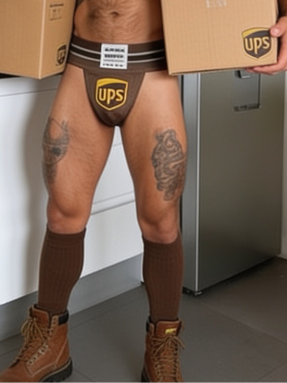 Vintage Jock Strap Rare UPS Jockstrap Brown M